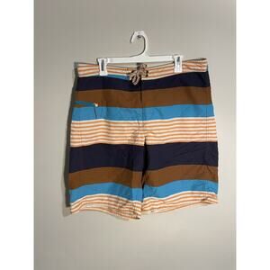PATAGONIA Men's Size 36 Board‎ Swim Shorts Striped Drawstring Pockets